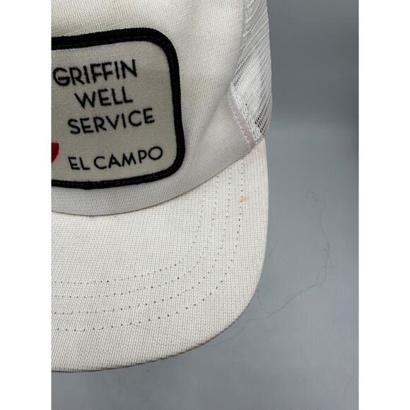 Vintage Griffin Well Service Trucker Hat White Mesh Men’s Snapback - Picture 3 of 11